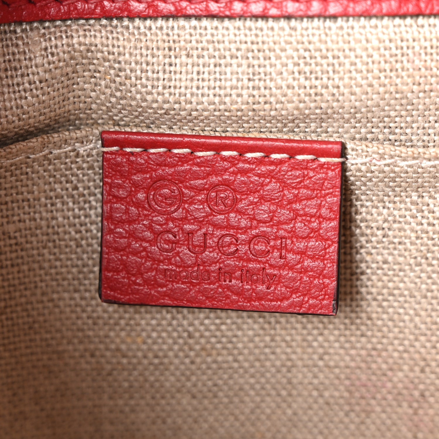 Gucci Dollar Calfskin Small Interlocking G Shoulder Bag Red
