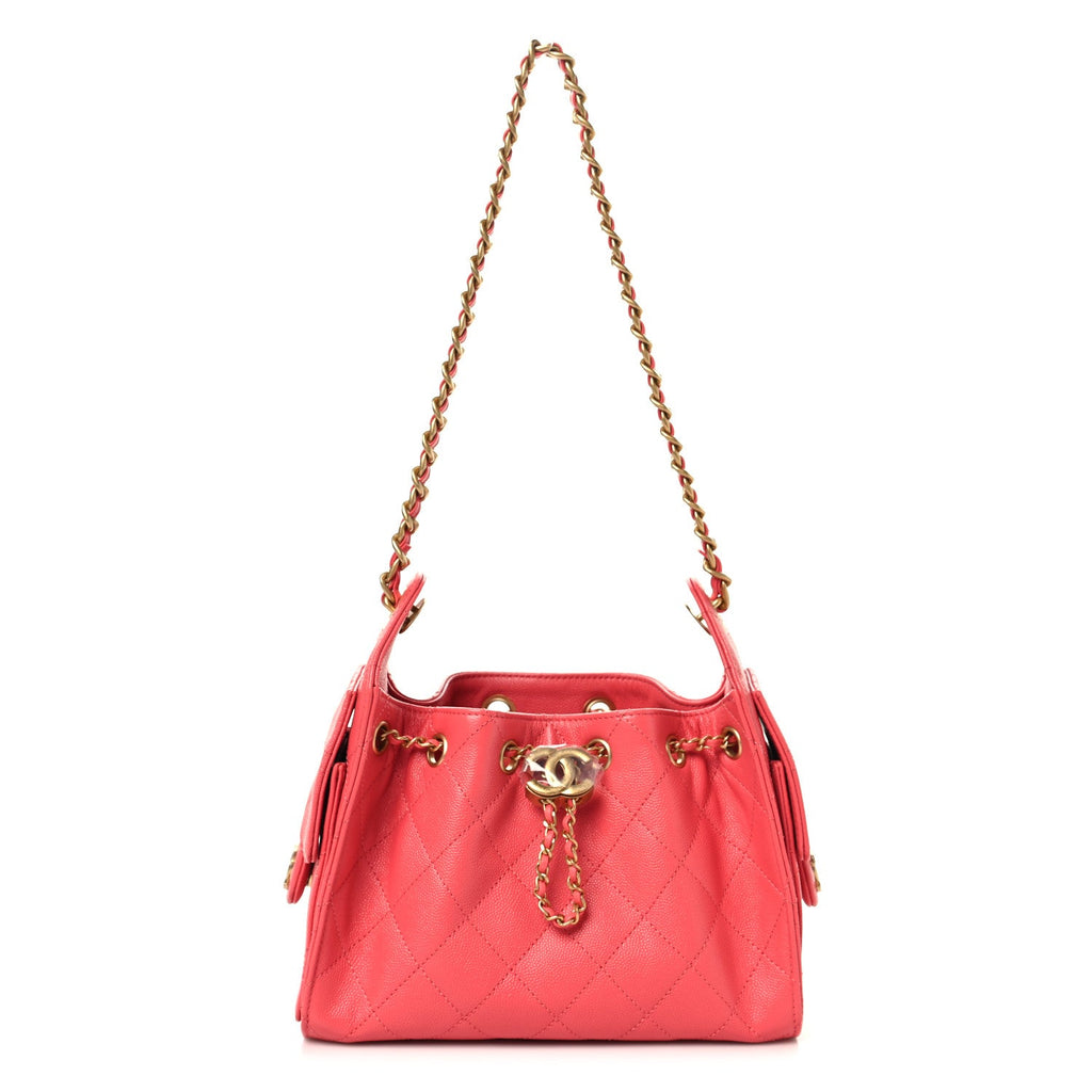 Chanel Caviar Quilted Mini Chanel 25 Handbag Coral