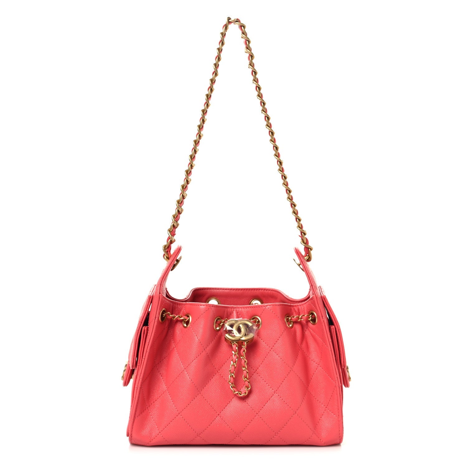 Chanel Caviar Quilted Mini Chanel 25 Handbag Coral