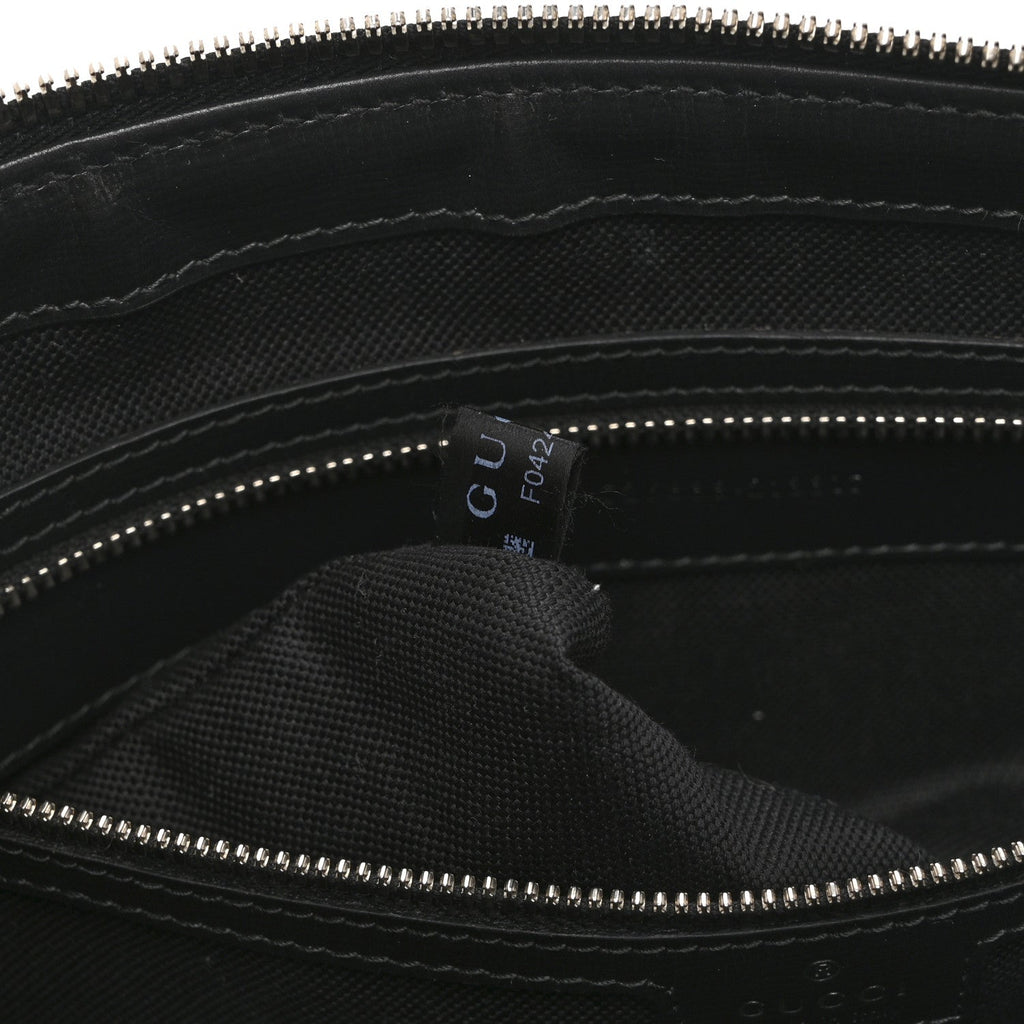 Gucci GG Supreme Monogram Azalea Calfskin Retro Interlocking G Wristlet Messenger Bag Black