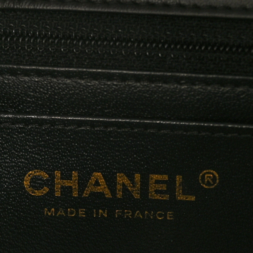 Chanel Lambskin Quilted Mini Rectangular Flap Black
