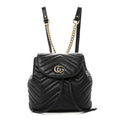 Gucci Calfskin Matelasse GG Marmont Flap Backpack Black