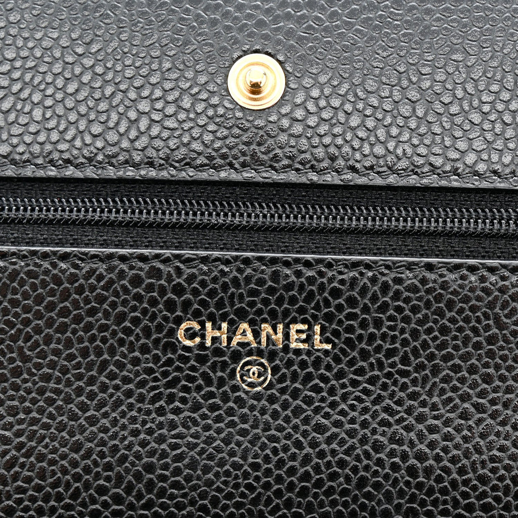 Chanel Caviar Quilted Wallet on Chain WOC Black