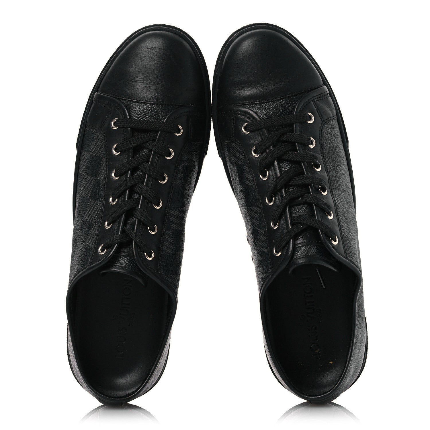 Louis Vuitton Calfskin Damier Graphite Sneakers 7.5