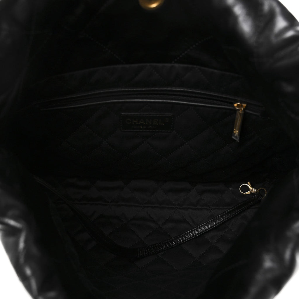 Chanel Shiny Calfskin Quilted Small Chanel 22 Black