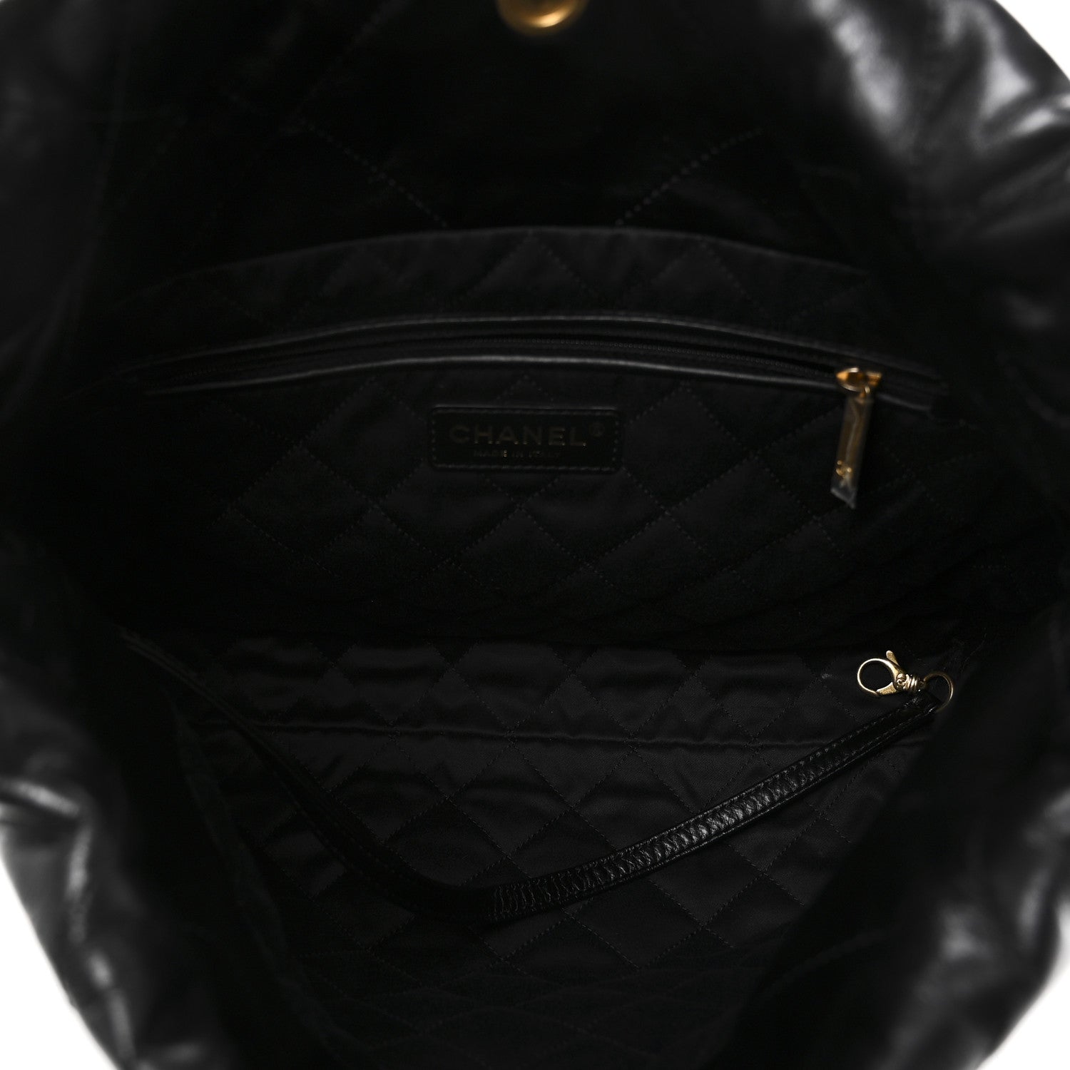 Chanel Shiny Calfskin Quilted Small Chanel 22 Black