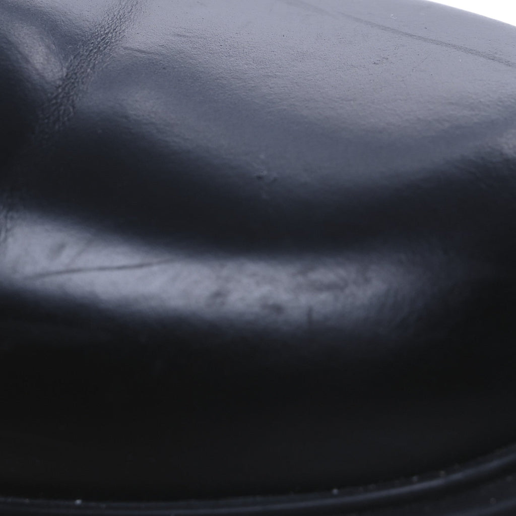 Prada Spazzolato Rois Re-Nylon Metal Triangle Logo Monolith Pouch Pocket 55mm Boots 41 Black