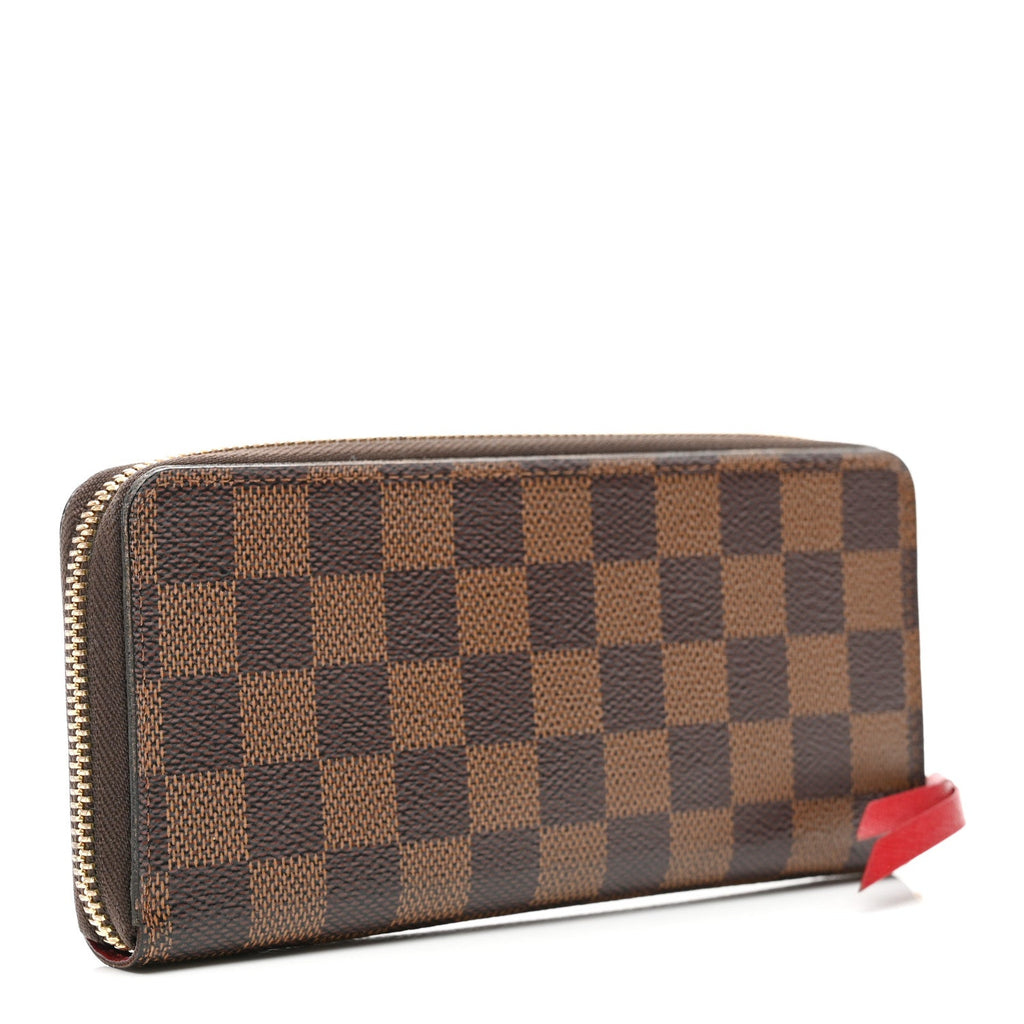Louis Vuitton Damier Ebene Clemence Wallet Cherry