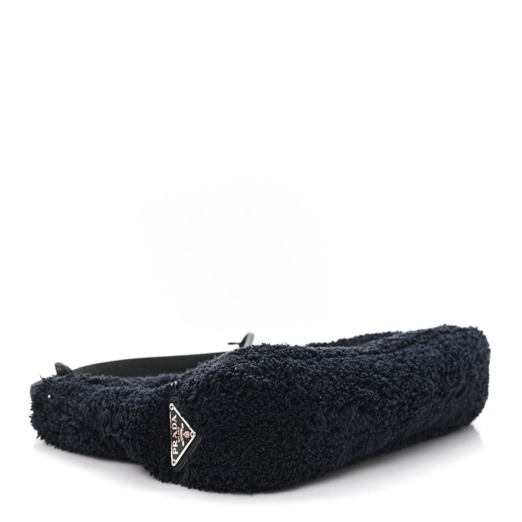 Prada Terry Cloth Mini Re-Edition 2000 Bag Black White