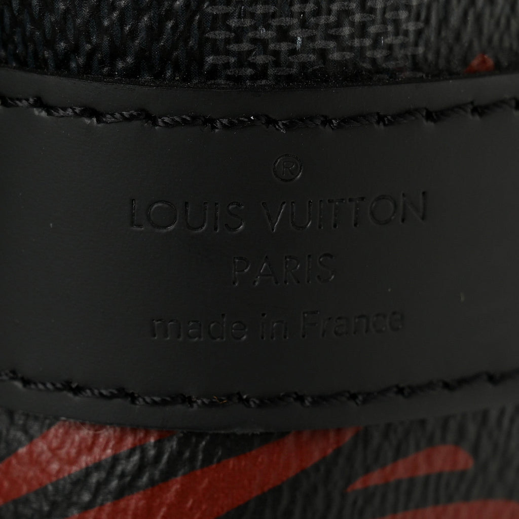 Louis Vuitton Damier Graphite Rope Keepall Bandouliere 45 Red