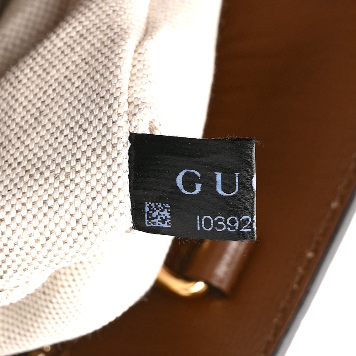 Gucci GG Supreme Monogram Textured Dollar Calfskin Web Small Retro Interlocking G Vertical Tote Bag Beige Ebony Brown Sugar