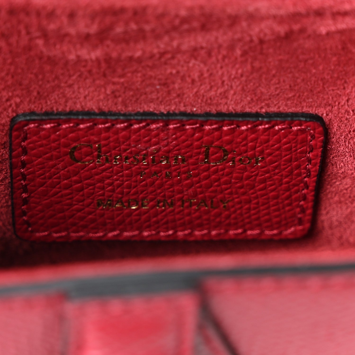 Christian Dior Grained Calfskin Mini Saddle Bag Red
