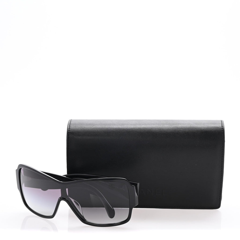 Acetate Shield Sunglasses 5449-A Black