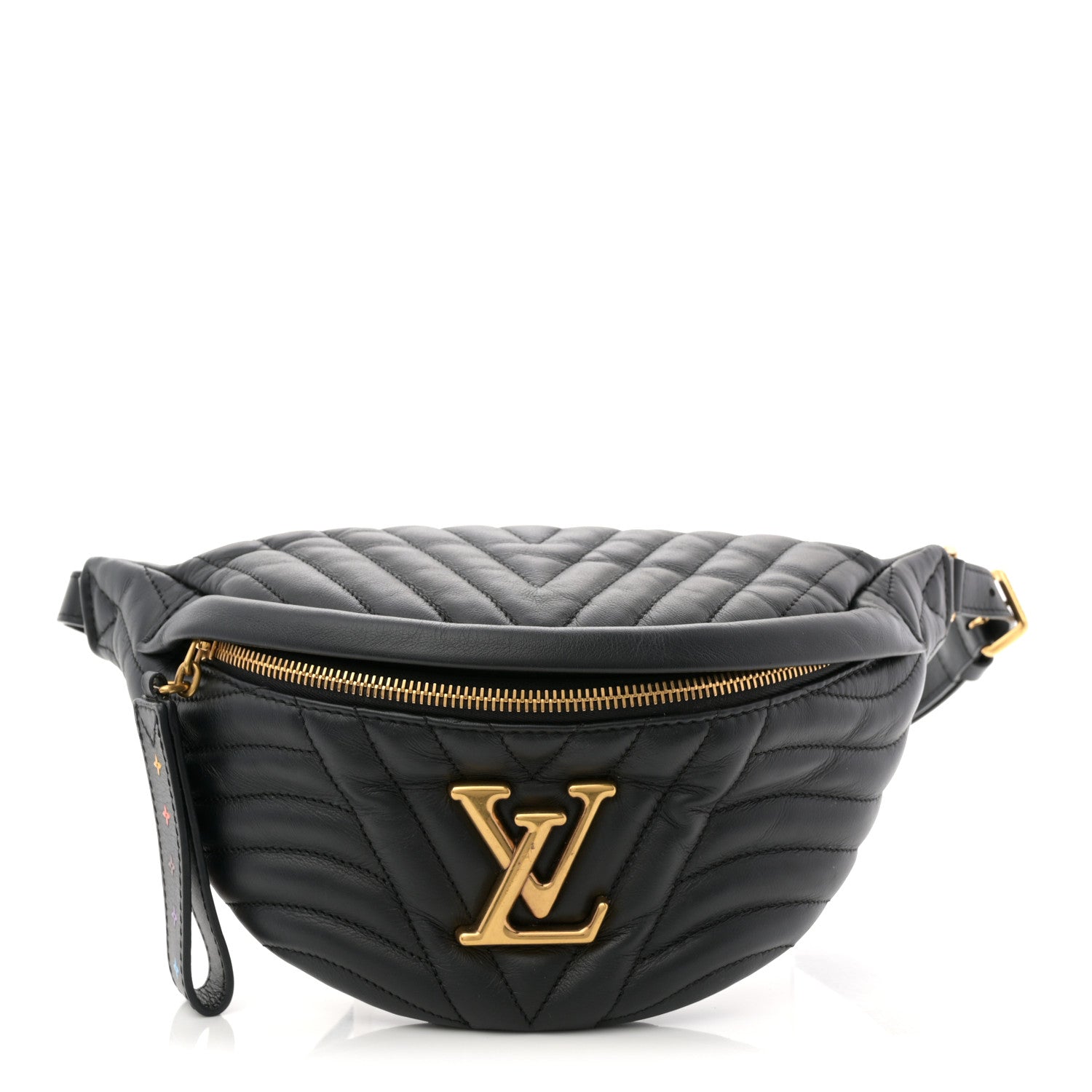 Louis Vuitton Calfskin Quilted New Wave Bumbag Black