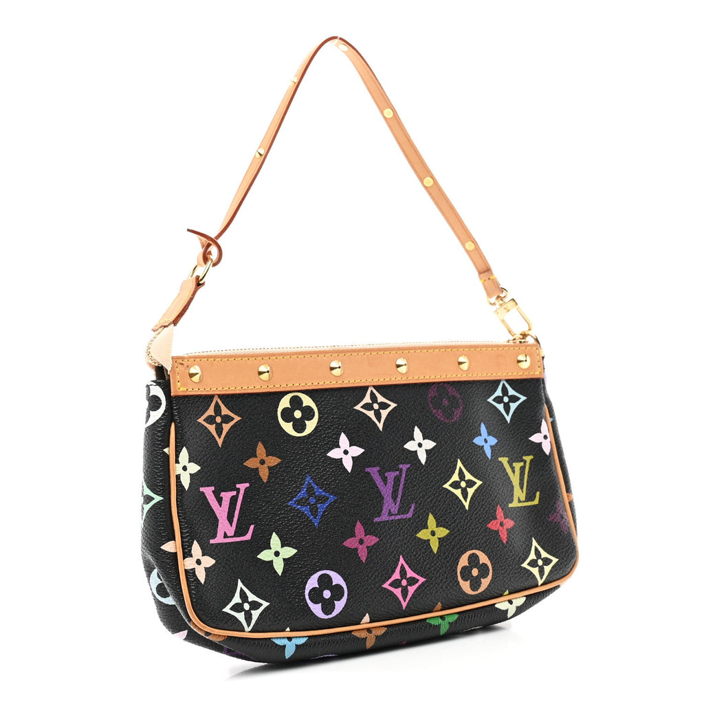 Louis Vuitton Monogram Multicolor Pochette Accessories Black