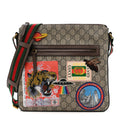 Gucci Soft GG Supreme Monogram Courrier Web Medium Flat Messenger Bag Beige New Acero Multicolor