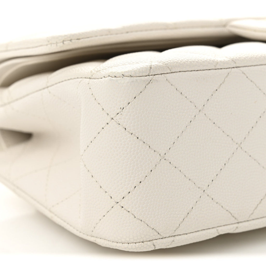 Chanel Caviar Quilted Medium Double Flap White