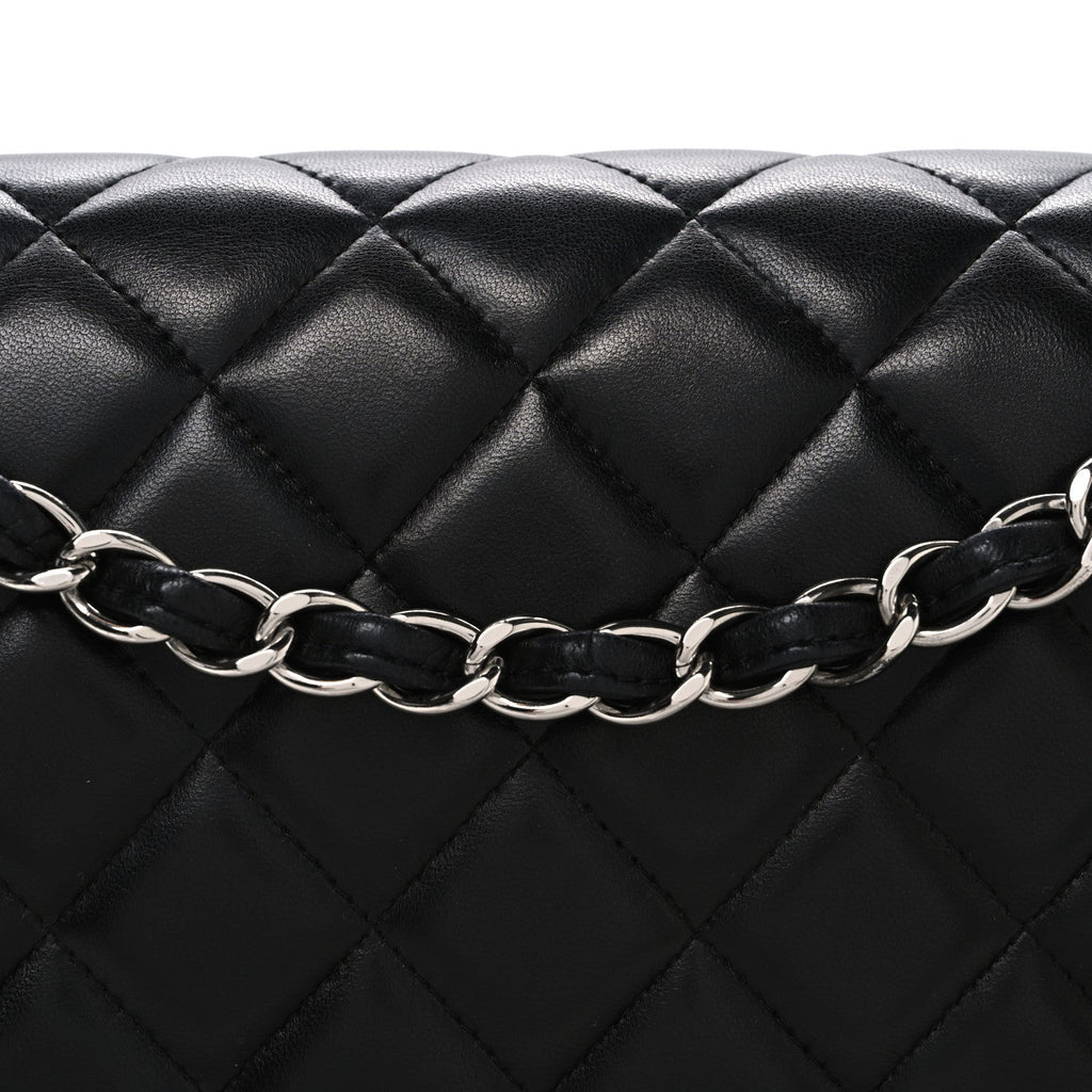 Chanel Lambskin Quilted Maxi Double Flap Black