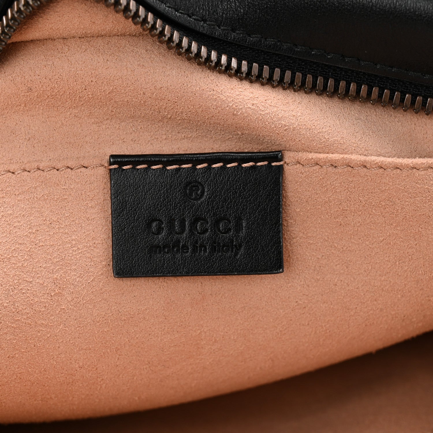 Gucci Calfskin Matelasse Small GG Marmont Chain Shoulder Bag Black
