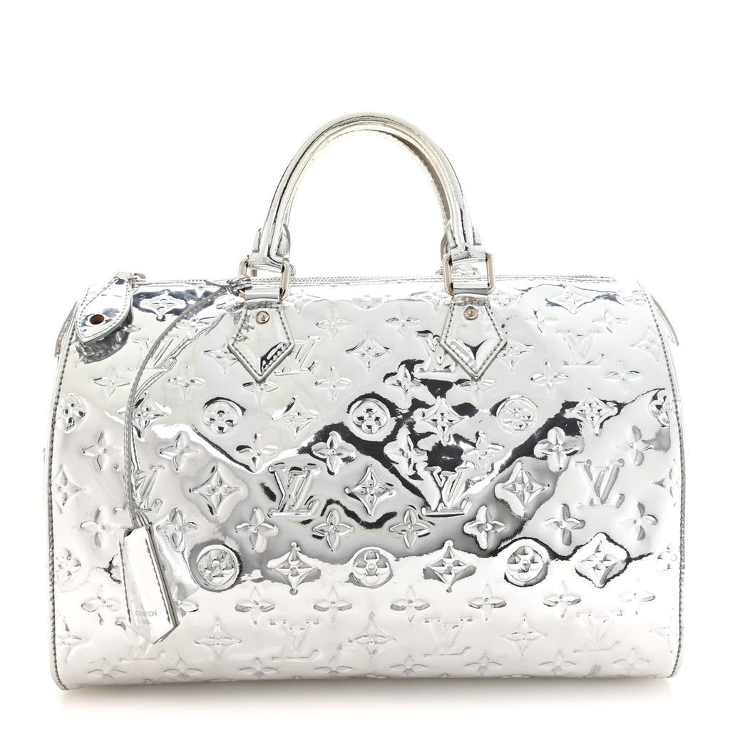 Louis Vuitton Monogram Miroir Speedy 30 Silver