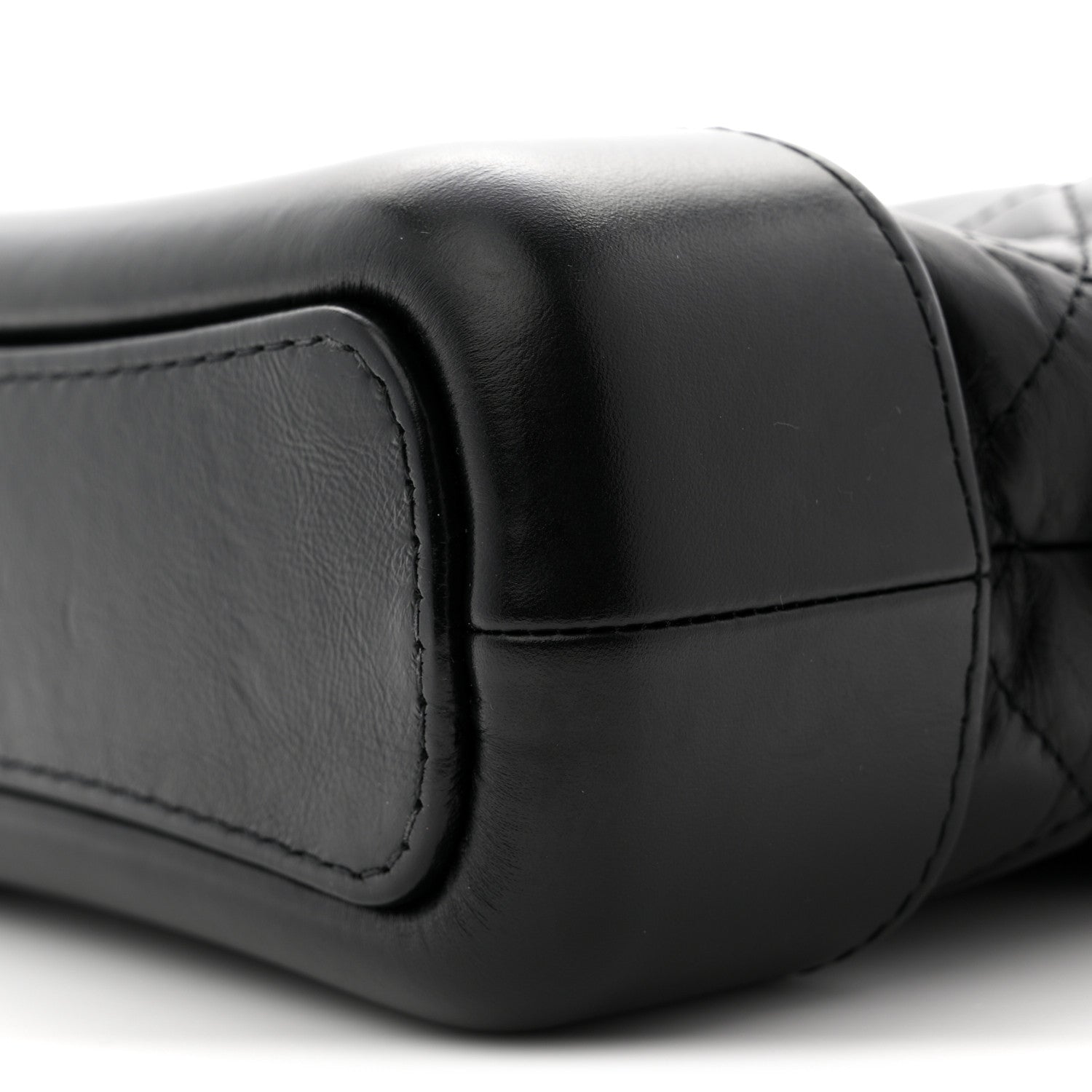 Chanel Aged Calfskin Quilted Small Gabrielle Hobo So Black