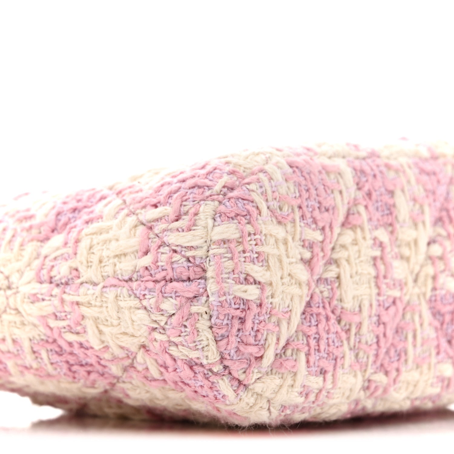 Chanel Tweed Quilted Mini Clutch With Chain Pink