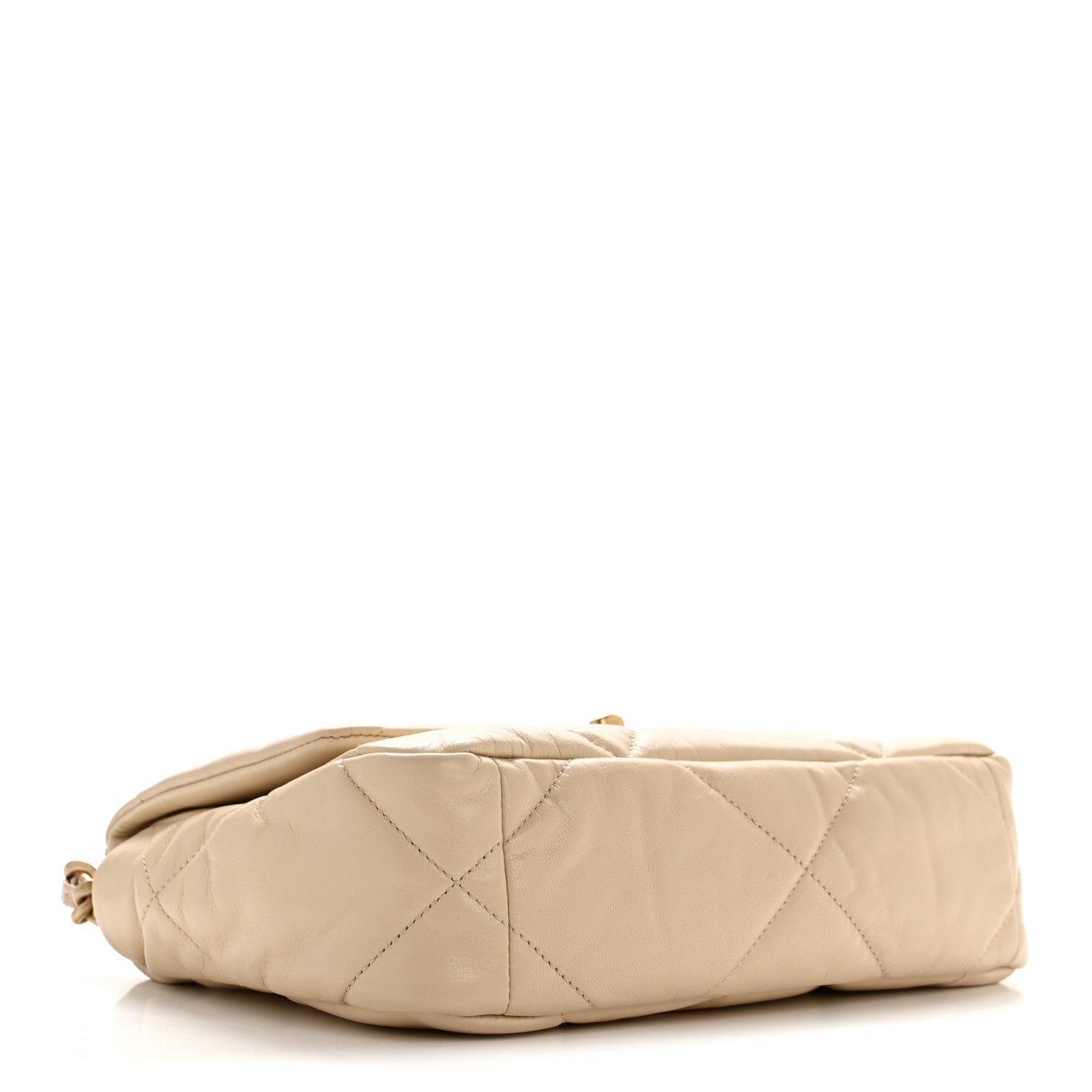 Chanel Lambskin Quilted Medium Chanel 19 Flap Beige