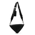 Prada Yarn Raffia Effect Crochet Triangle Shoulder Bag Black