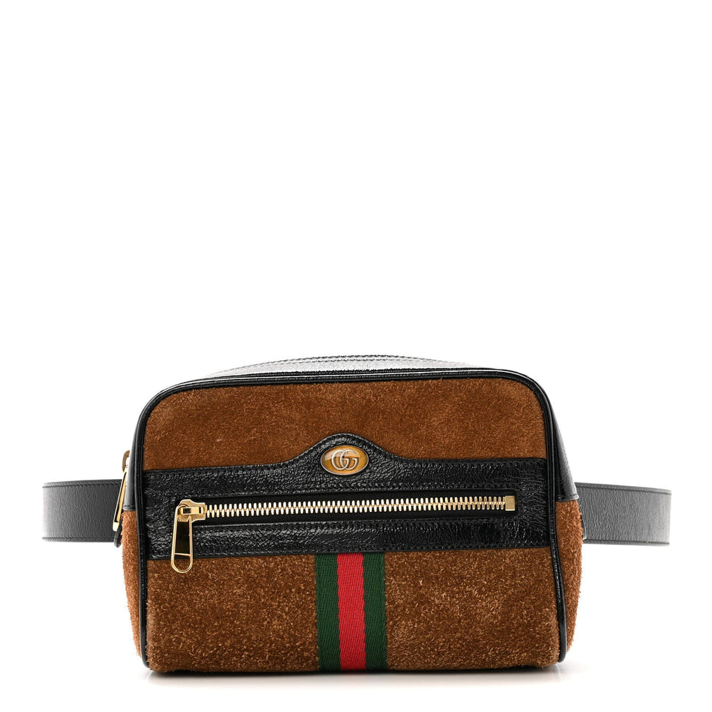 Gucci Suede Small Ophidia Belt Bag 85 34 Brown