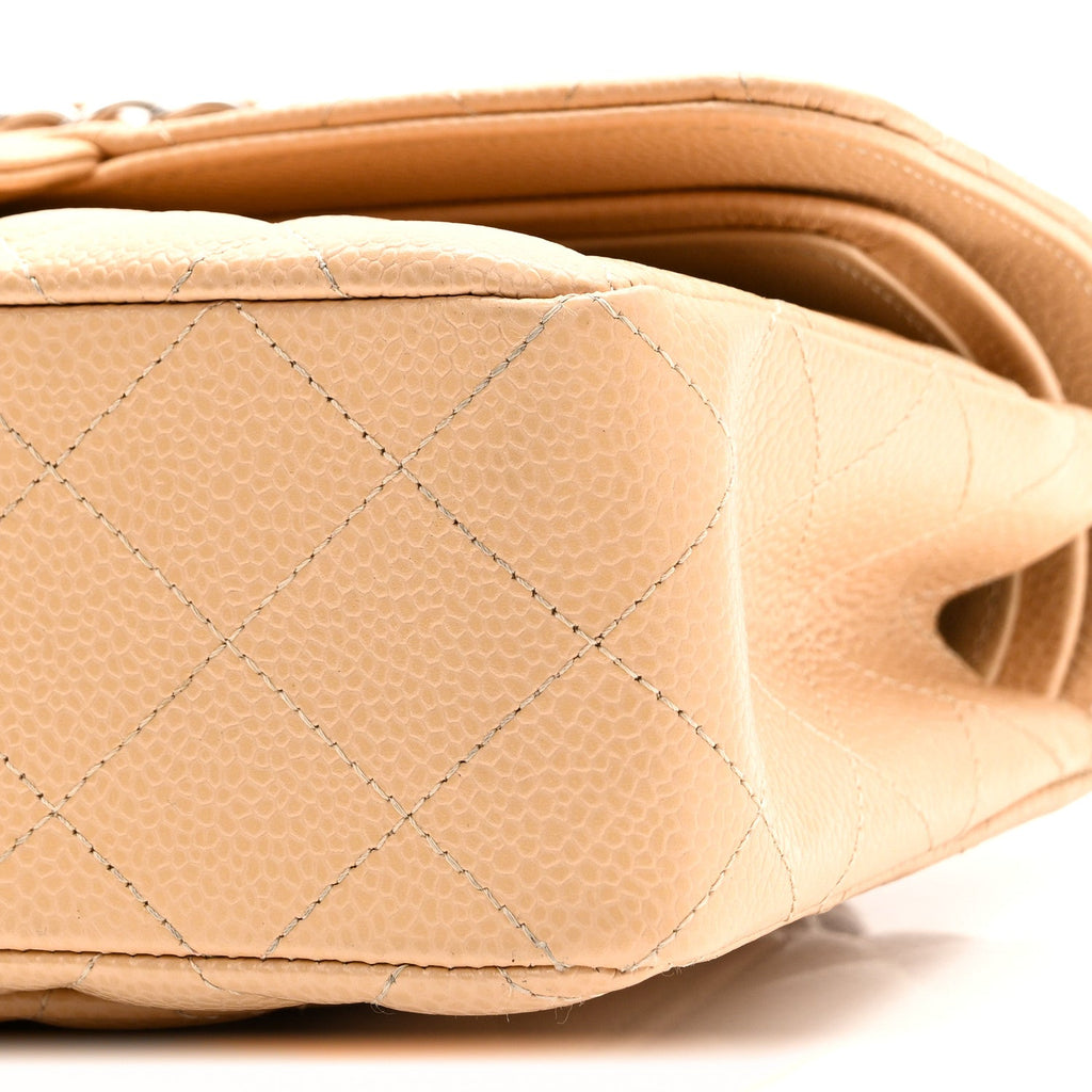 Chanel Caviar Quilted Small Double Flap Beige