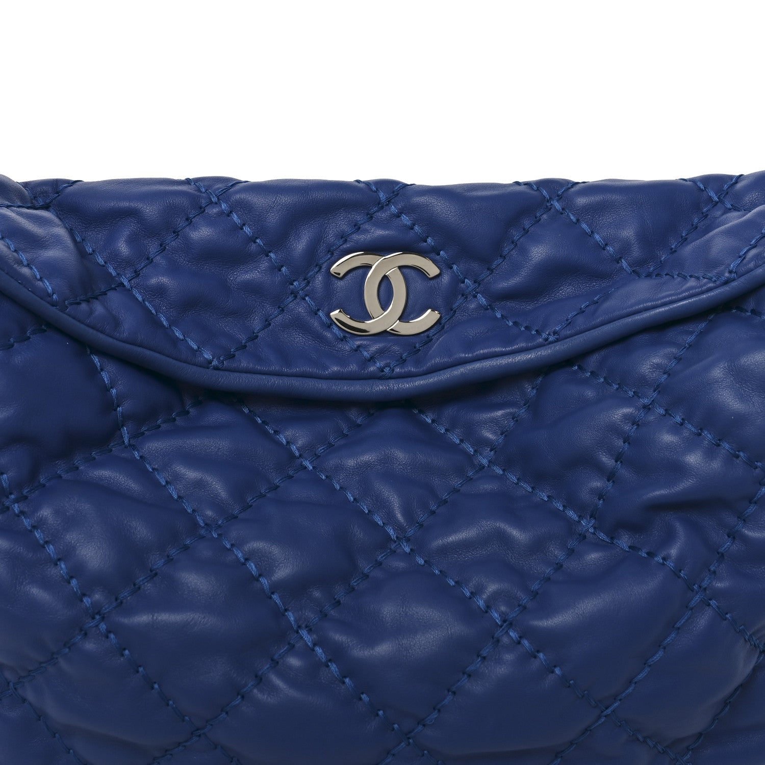 Chanel Calfskin Quilted French Riviera Hobo  Blue
