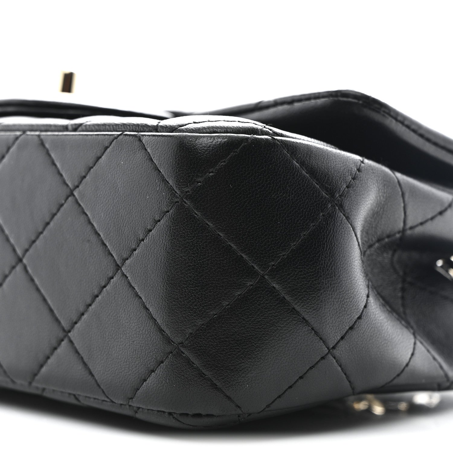 Chanel Lambskin Quilted Mini Rectangular Flap Black