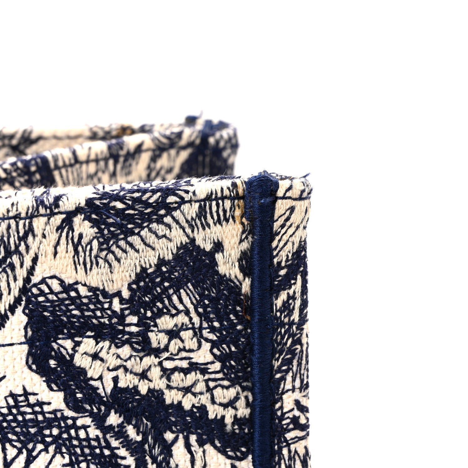 Christian Dior Canvas Embroidered Medium Dioriviera Toile De Jouy Book Tote Blue