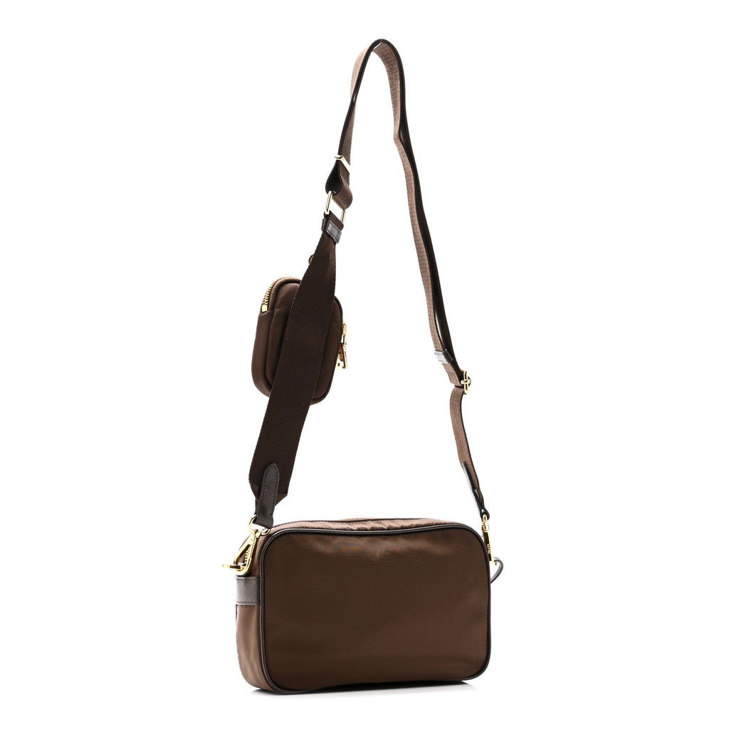 Prada Re-Nylon Saffiano Mini Shoulder Bag Sienna