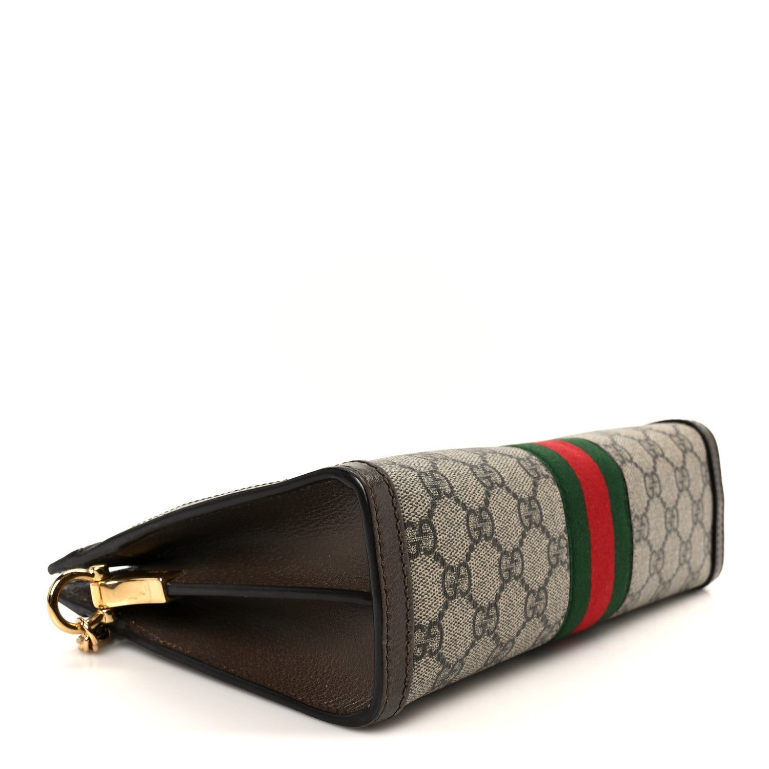 Gucci GG Supreme Monogram Web Small Ophidia Chain Shoulder Bag Brown