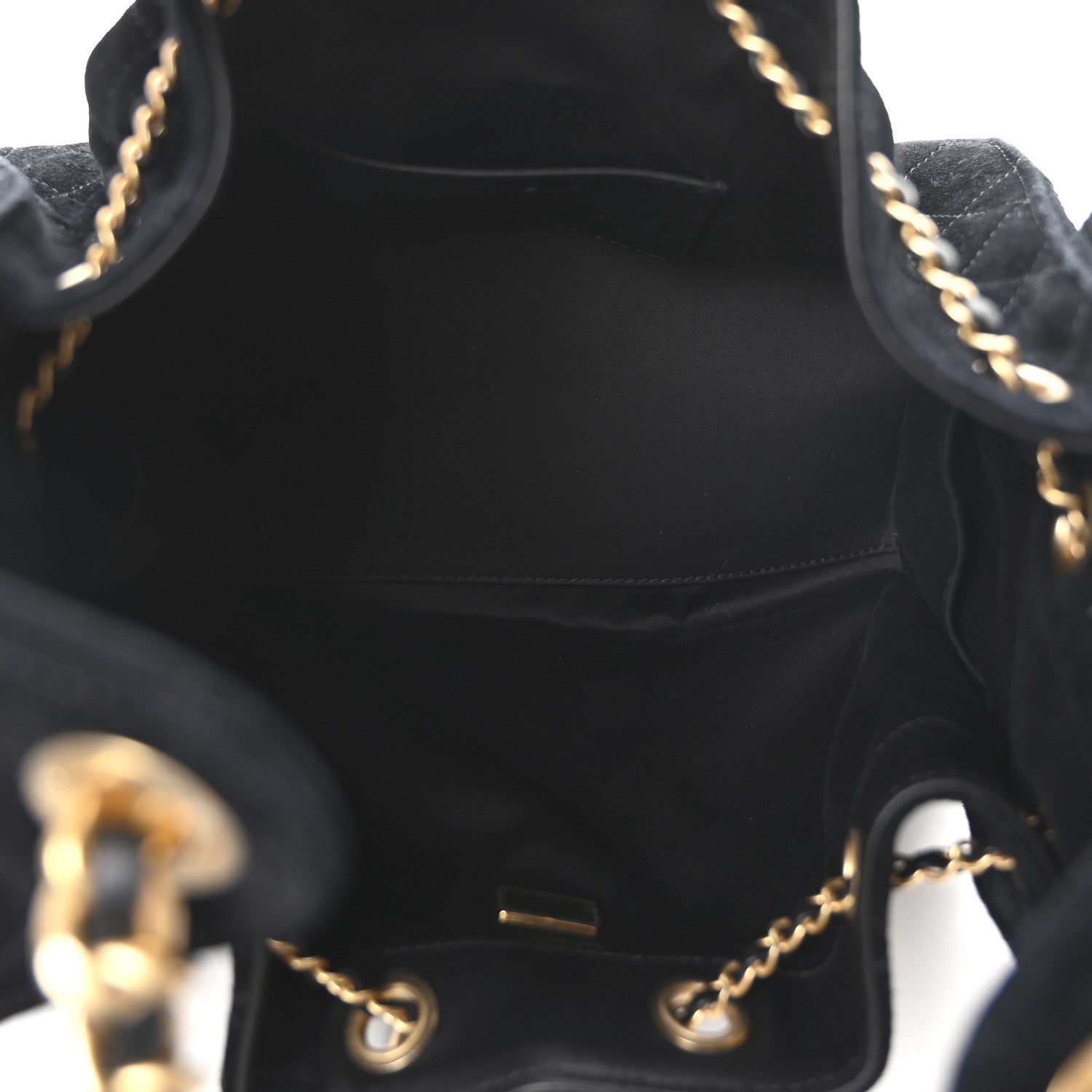 Chanel Suede Quilted Small Chanel 25 Handbag Black