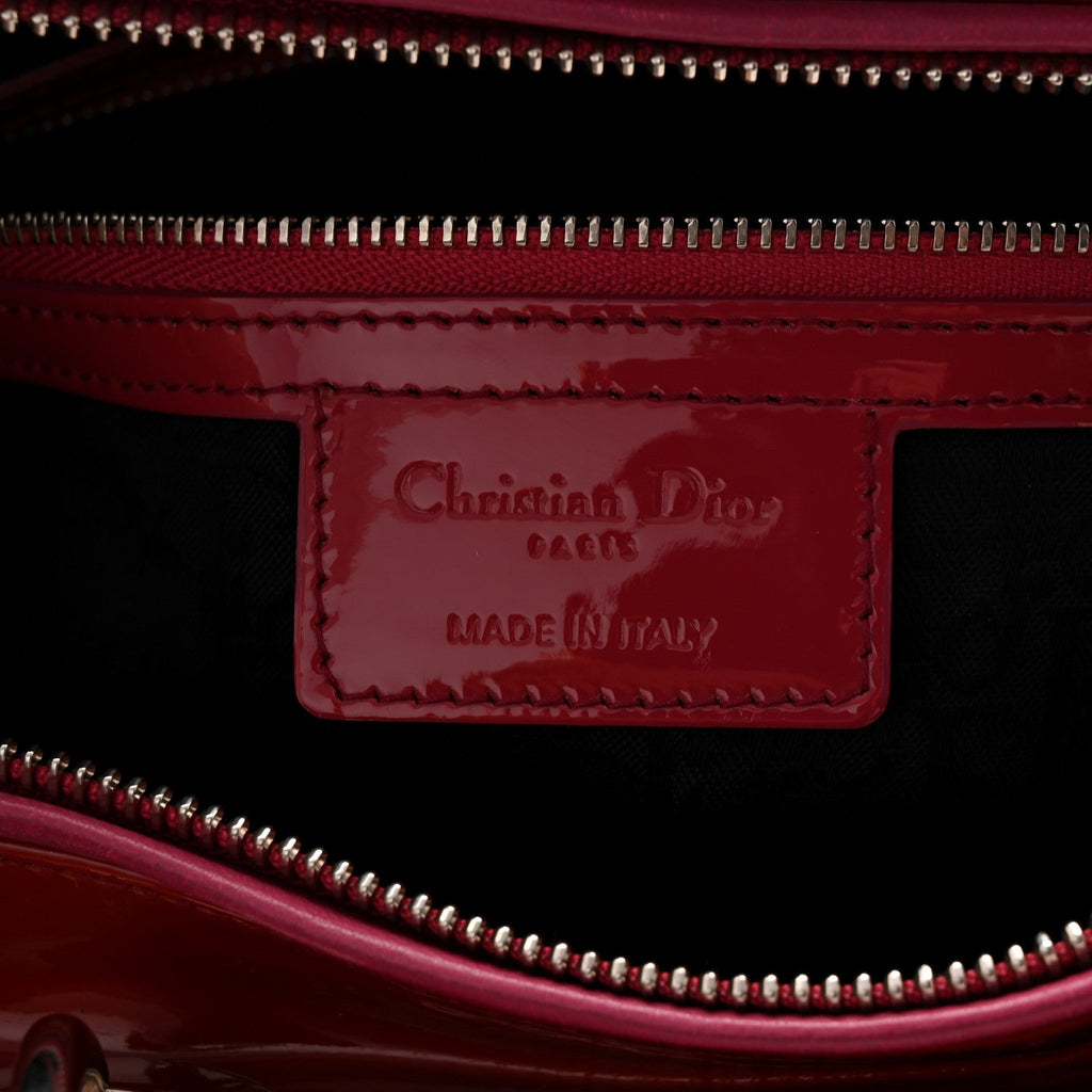 Christian Dior Patent Cannage Large Lady Dior Fuchsia