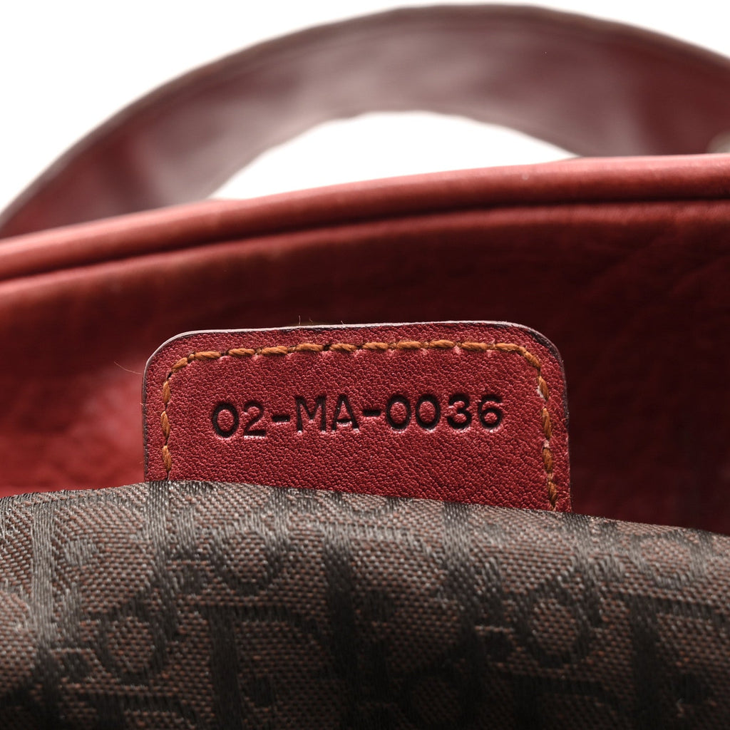 Christian Dior Calfskin Large Gaucho Double Saddle Bag Red