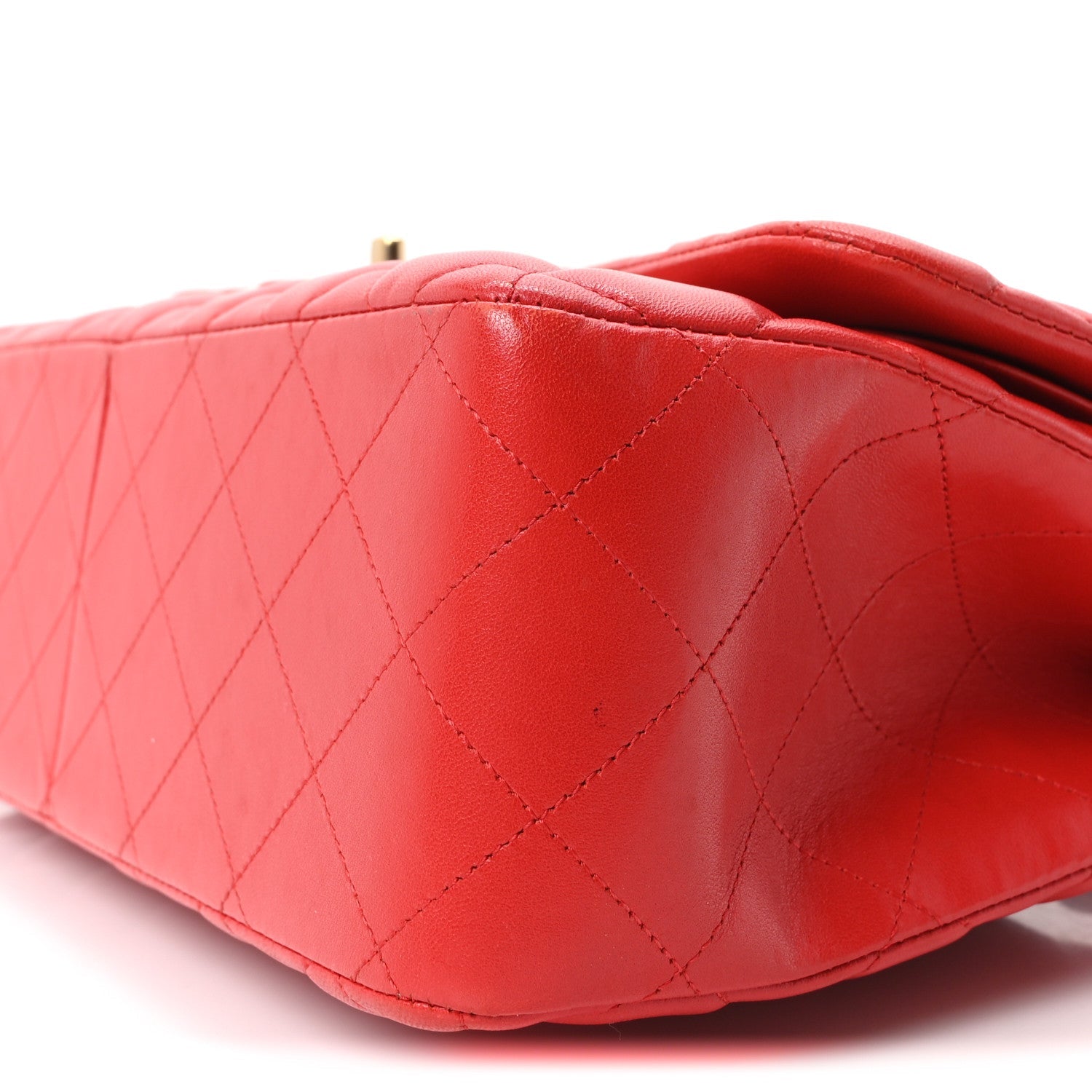 Chanel Lambskin Quilted Jumbo Double Flap Red