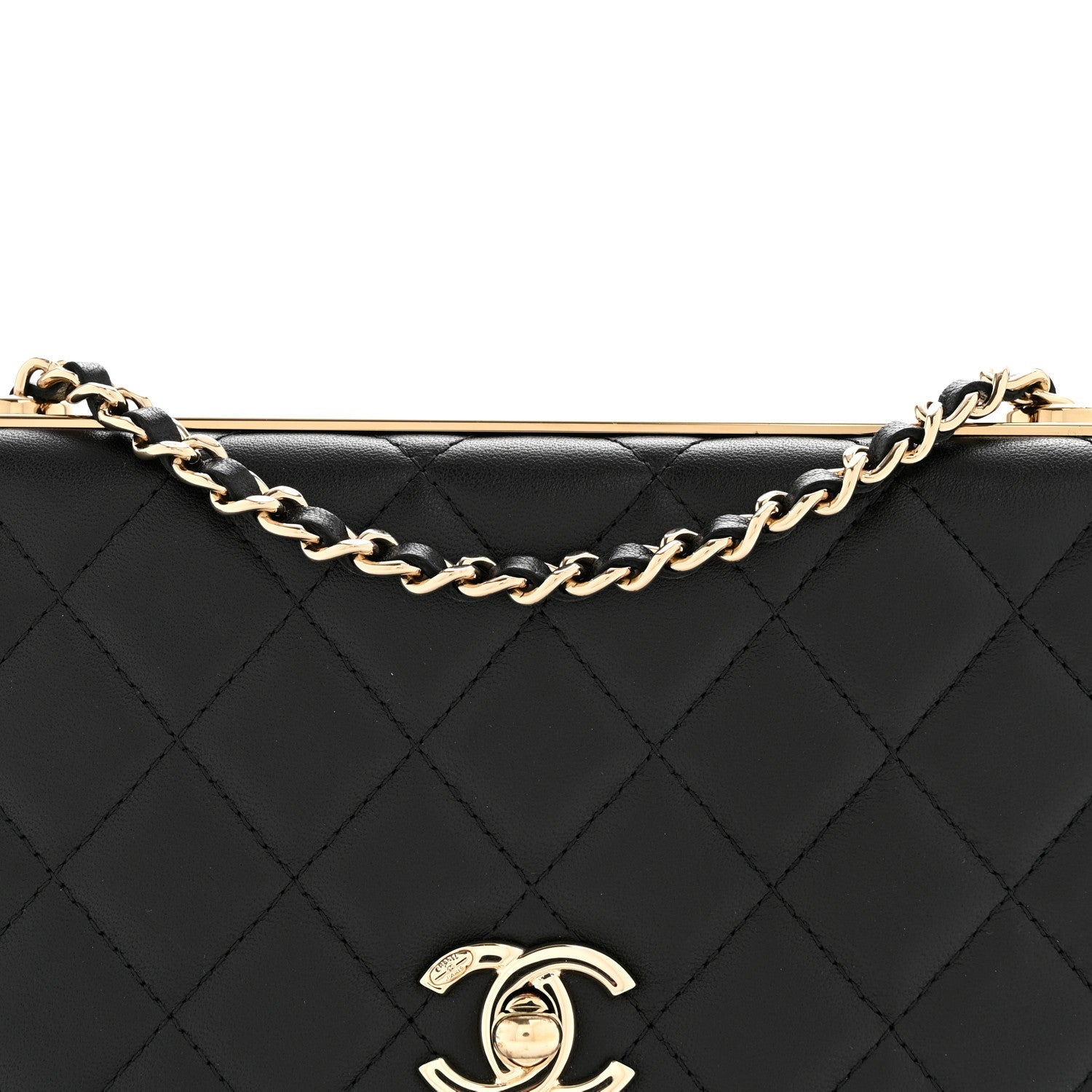 Chanel Lambskin Quilted Trendy CC Wallet On Chain WOC Black