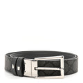 Gucci Selleria Calfskin GG Supreme Monogram Reversible Belt 80 32 Graphite Grey Black