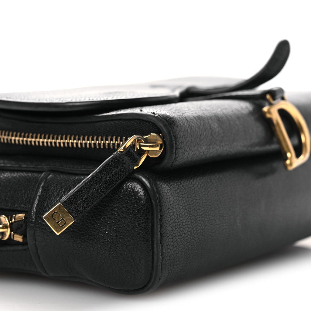 Christian Dior Goatskin Double Saddle Pouch Black