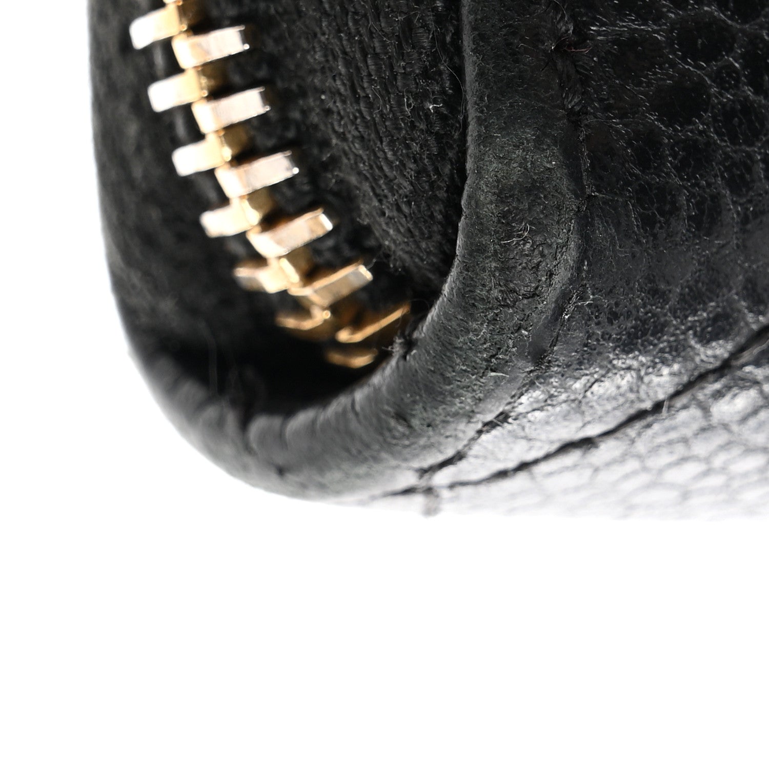 Caviar Quilted Large Gusset Zip Around Wallet Black