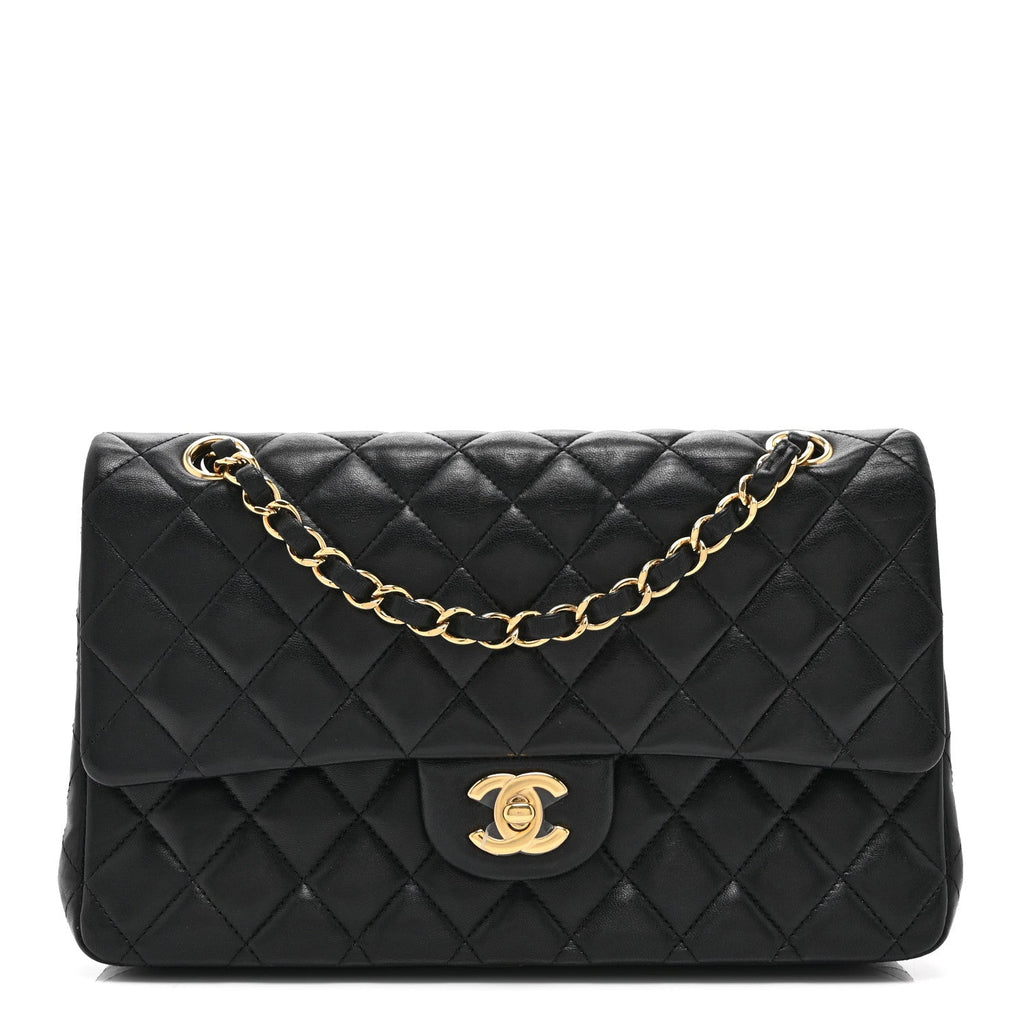 Chanel Lambskin Quilted Medium Double Flap Black