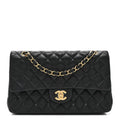Chanel Lambskin Quilted Medium Double Flap Black