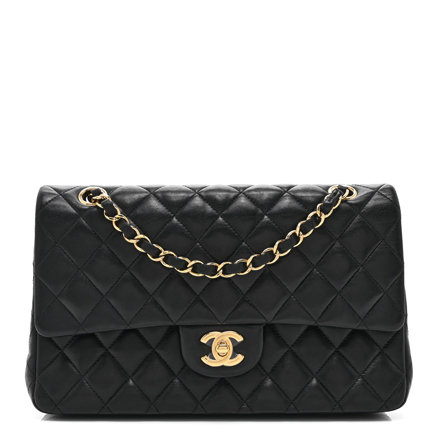 Chanel Lambskin Quilted Medium Double Flap Black