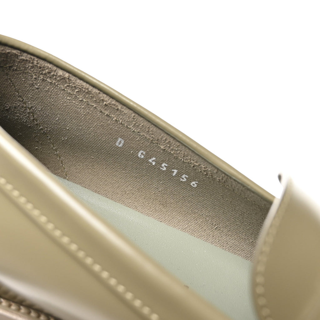 Calfskin Metal CC Loafers 37.5 Khaki