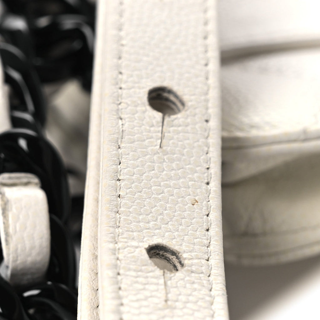 Chanel Caviar Quilted My Everything Belt Flap Card Holder White