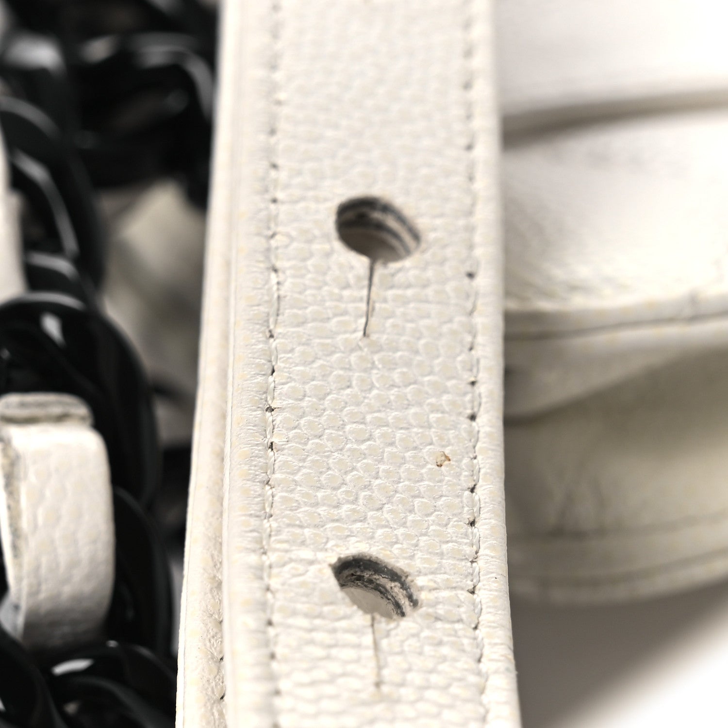 Chanel Caviar Quilted My Everything Belt Flap Card Holder White