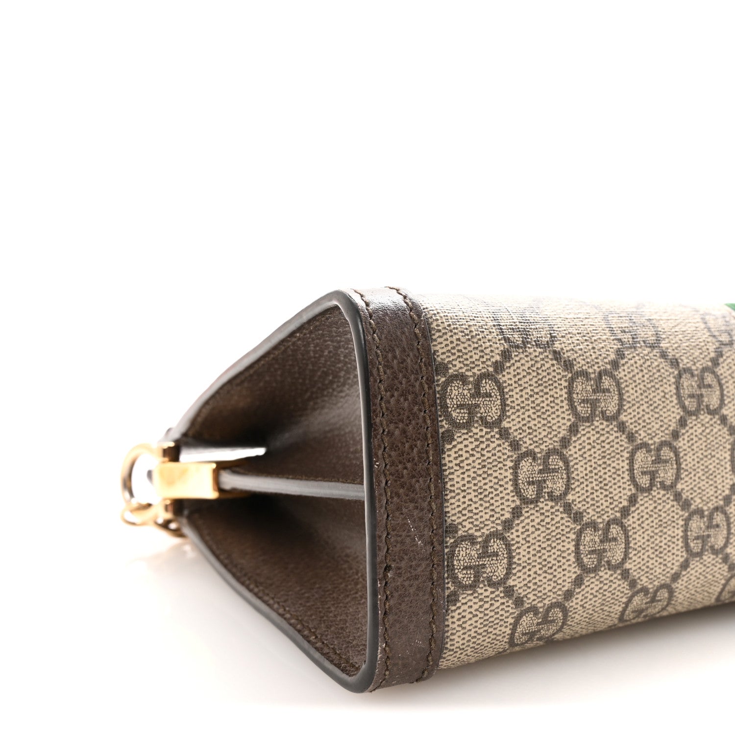Gucci GG Supreme Monogram Web Small Ophidia Chain Shoulder Bag Brown
